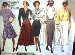 1944 VOGUE BACK YOKE STRT-FLARE SKIRT 3 LENGTHS PATTERN 8-12